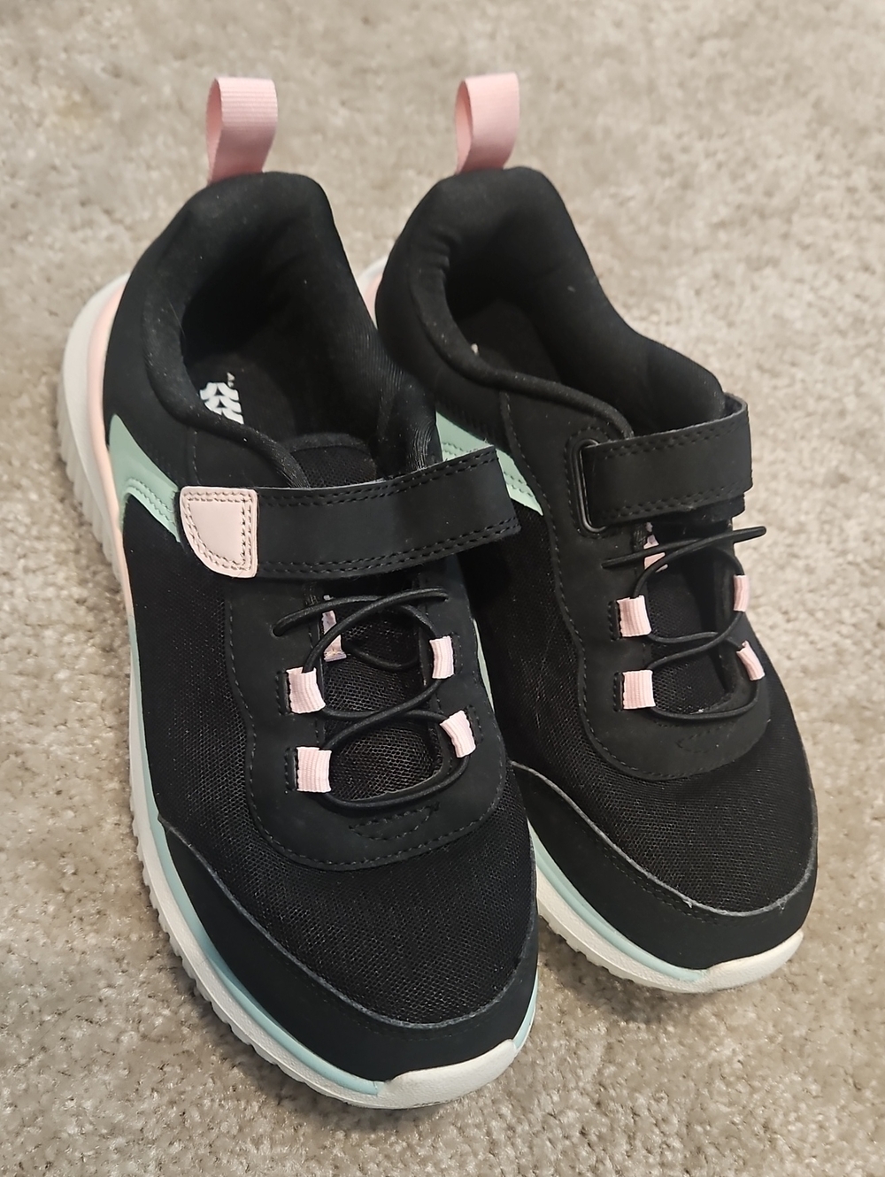 Kids Black and Pink Athletic Sneakers